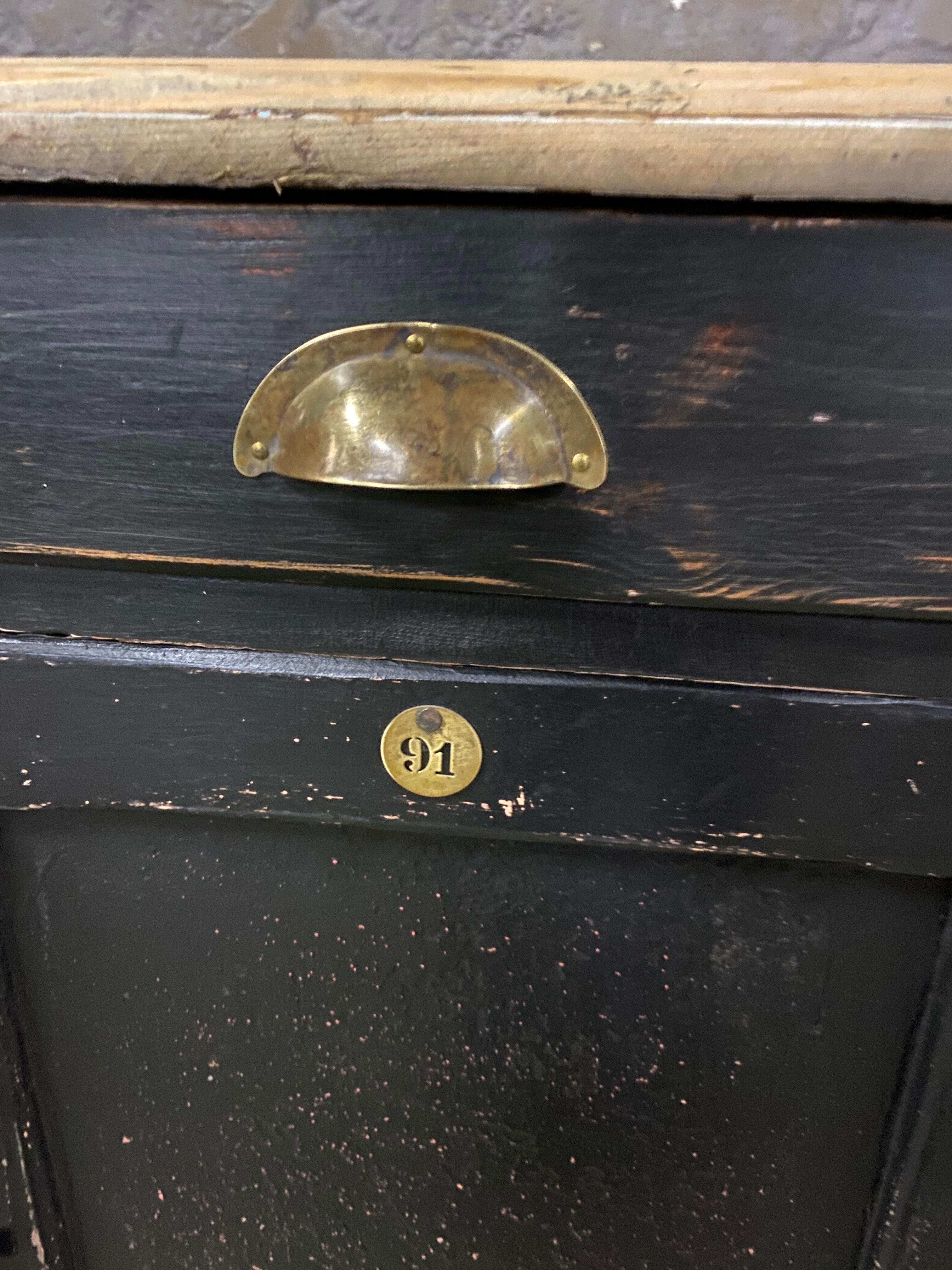 Vintage parisian black patinated buffet