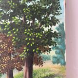 Soldiers and horses lost in the forest, signed