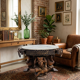 Wrought iron and marble coffee table, Jean Maurice Rothschild, circa 1950.