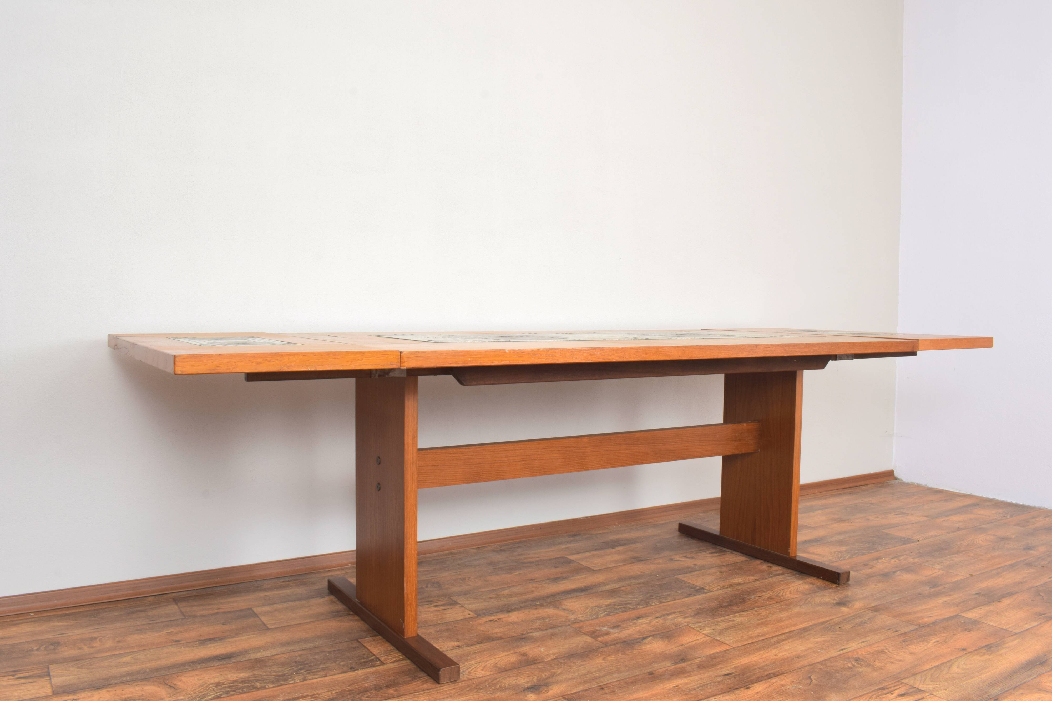 Teak & Tile Dining Table by Gangso Mobler, 1960s.