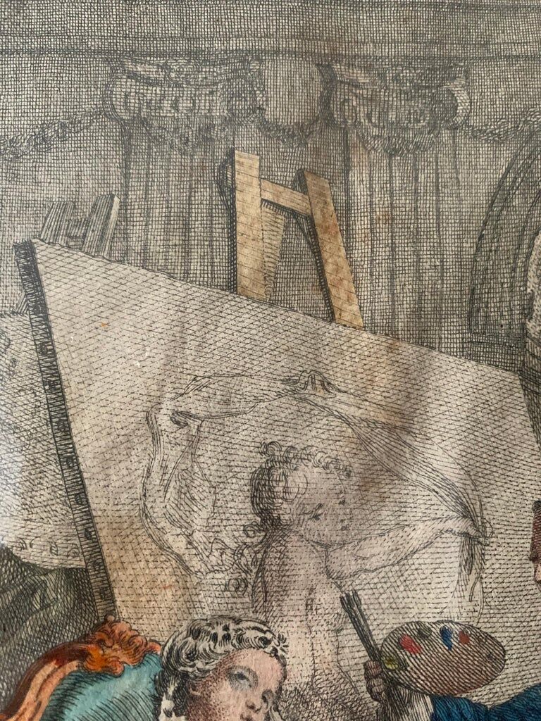 Chevallier, Le peintre amoureux de son modèle, gravure, XXème siècle