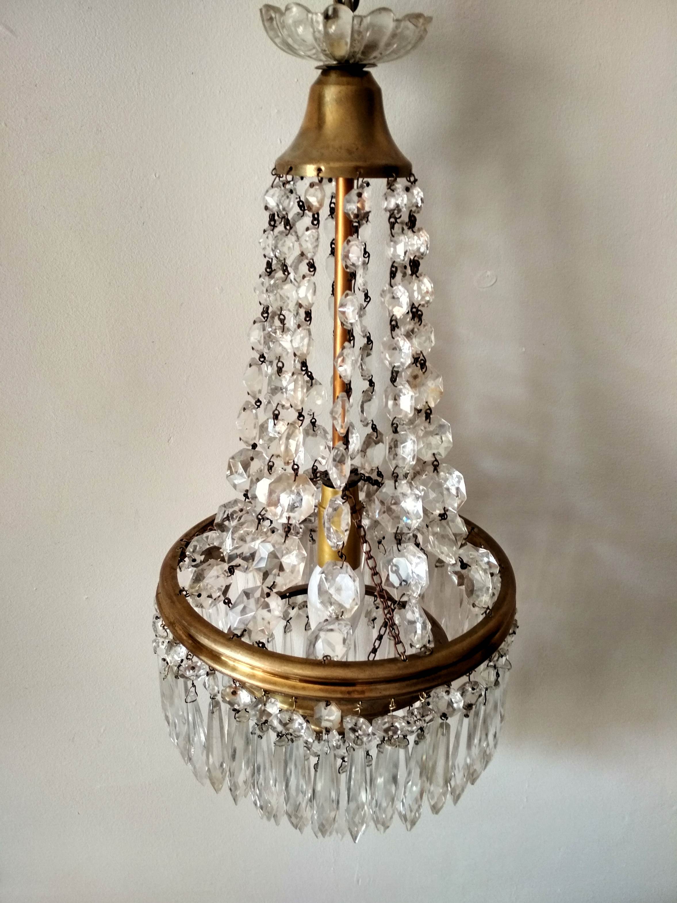 Cut glass stamped chandelier