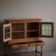 20th-century solid oak display cabinet with a glass front, by a Danish cabinetmaker.