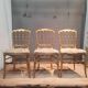Set of 3 Napoleon III chairs in gilded wood