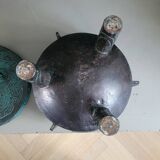 Engraved metal tripod ice bucket