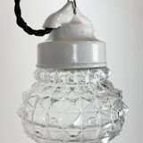 Vintage White Porcelain Pendant Light, 1970s