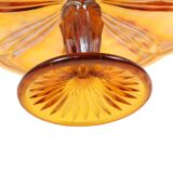 Art Deco Orange Cake Dish Mother of Pearl Pastry Dish Depression Glass
