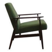 1960 Henryk Lis Mid Century Armchair in Green Velvet