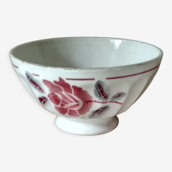 Ceramic bowl with pink flower décor