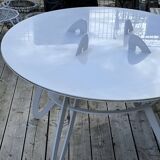 White metal table