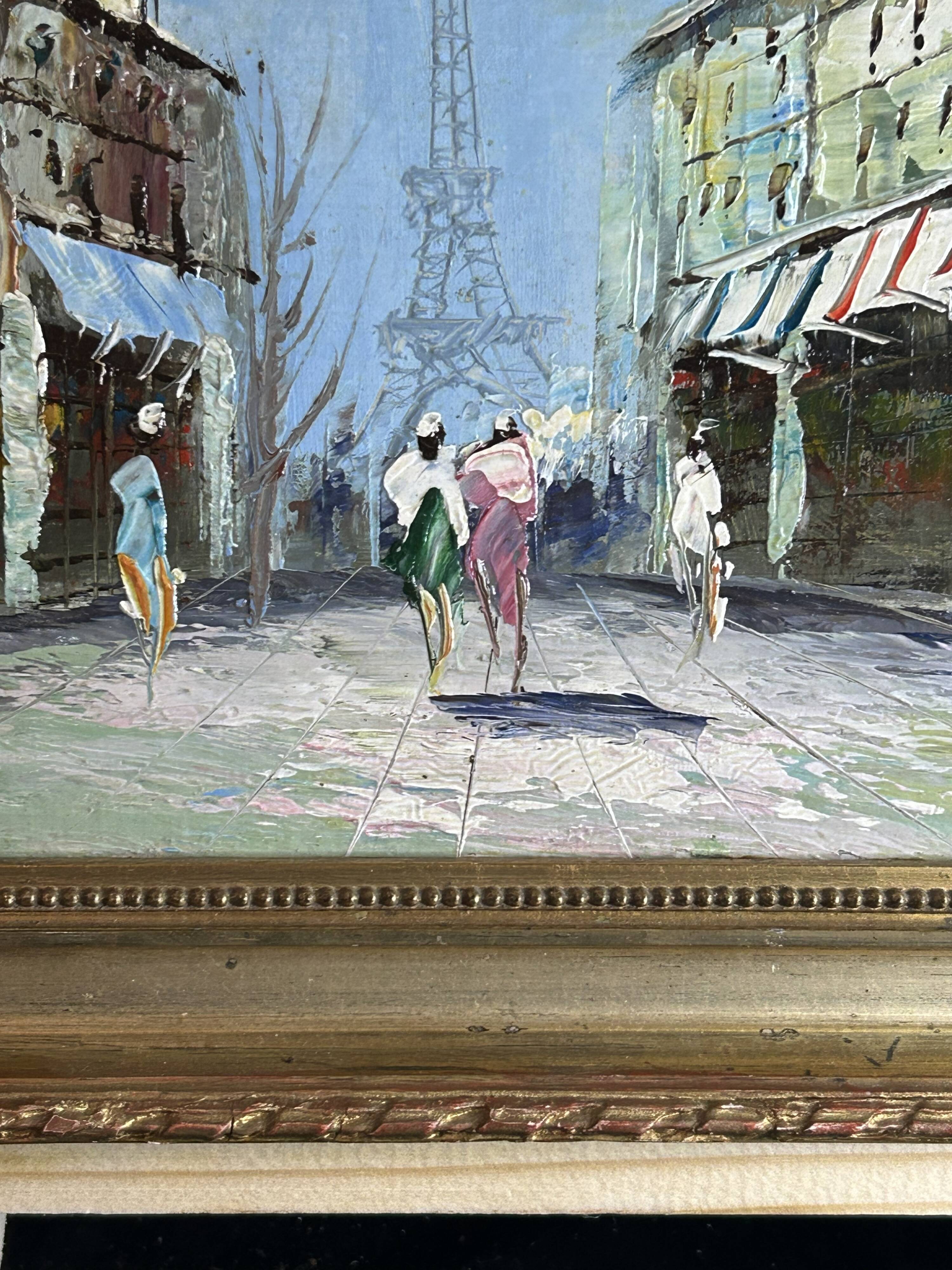 School of Paris, 20th century - Oil on cardboard - The Grands Boulevards