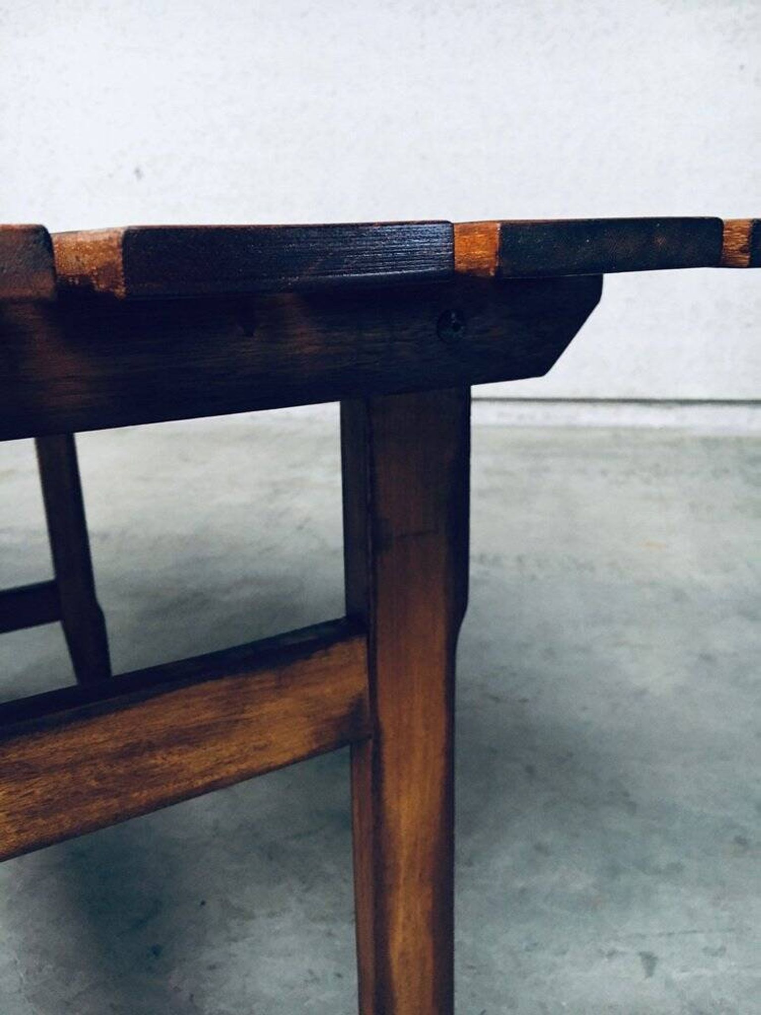 Patinated Wood Garden Table, 1970s
