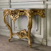 Louis XV style console table in gilded wood, 19th century