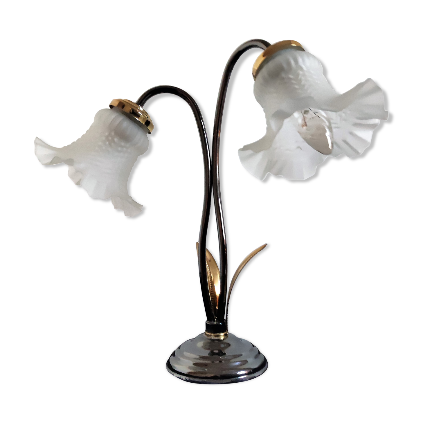 Double lamp gooseneck tulip glass paste decoration reeds