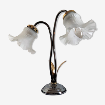 Double lamp gooseneck tulip glass paste decoration reeds