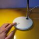 Articulated lamp in white lacquered steel and chrome, 1970.