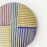 Zulu Round Shield | Bamiléké L Wooden 23 inches - Rainbow - Wall Decoration
