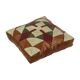 Vintage Patchwork Cushion Diamond Pattern Faux Leather 45cm