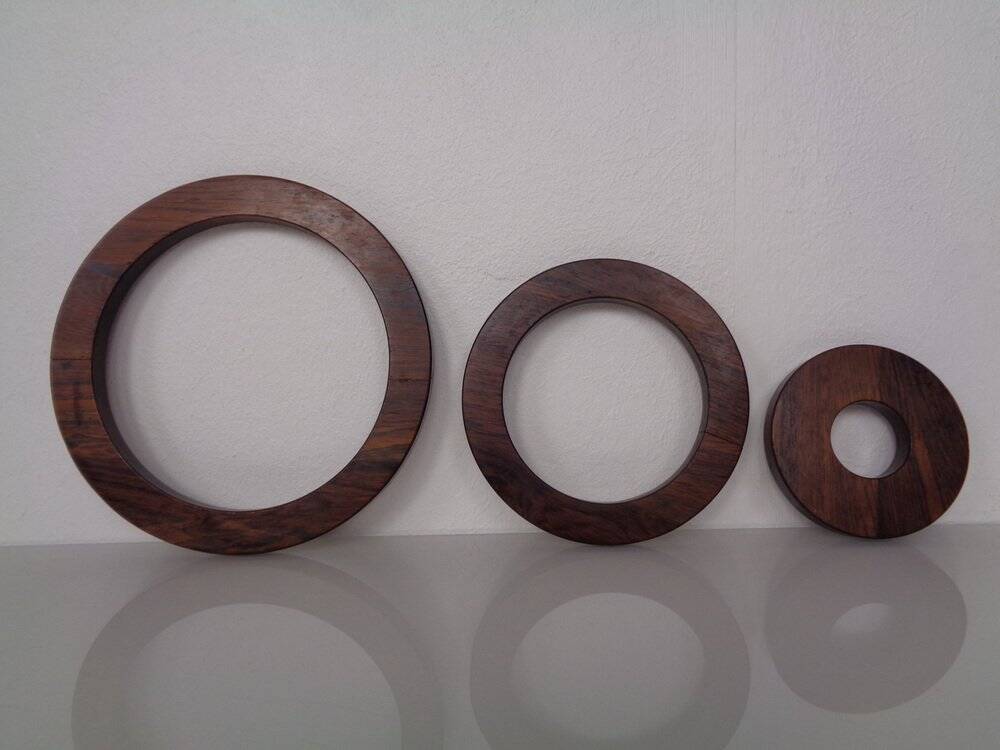 Danish Rosewood Coasters, 1960s, Set of 3