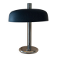 Lampe de table en métal noir par Heinz Pfaender pour Hillebrand - Base en chrome, abat-jour texturé, années 1960.