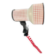 Vintage clip spotlight 1970 white red squared