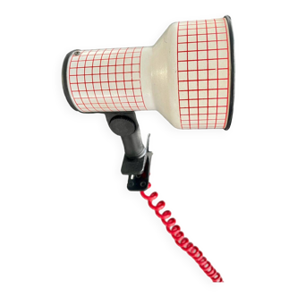Vintage clip spotlight 1970 white red squared