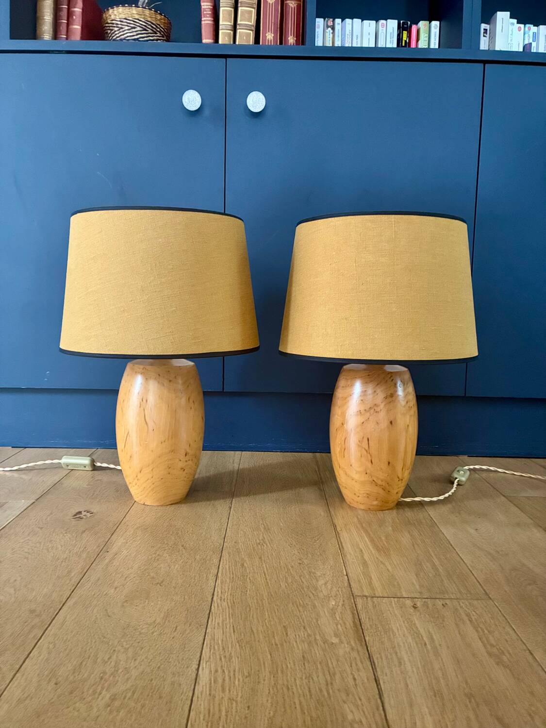 Pair of "Autumn" wooden lamps - 1970.