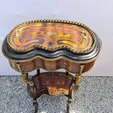 Small table gardener napoleon III - in marquetry - 19th century