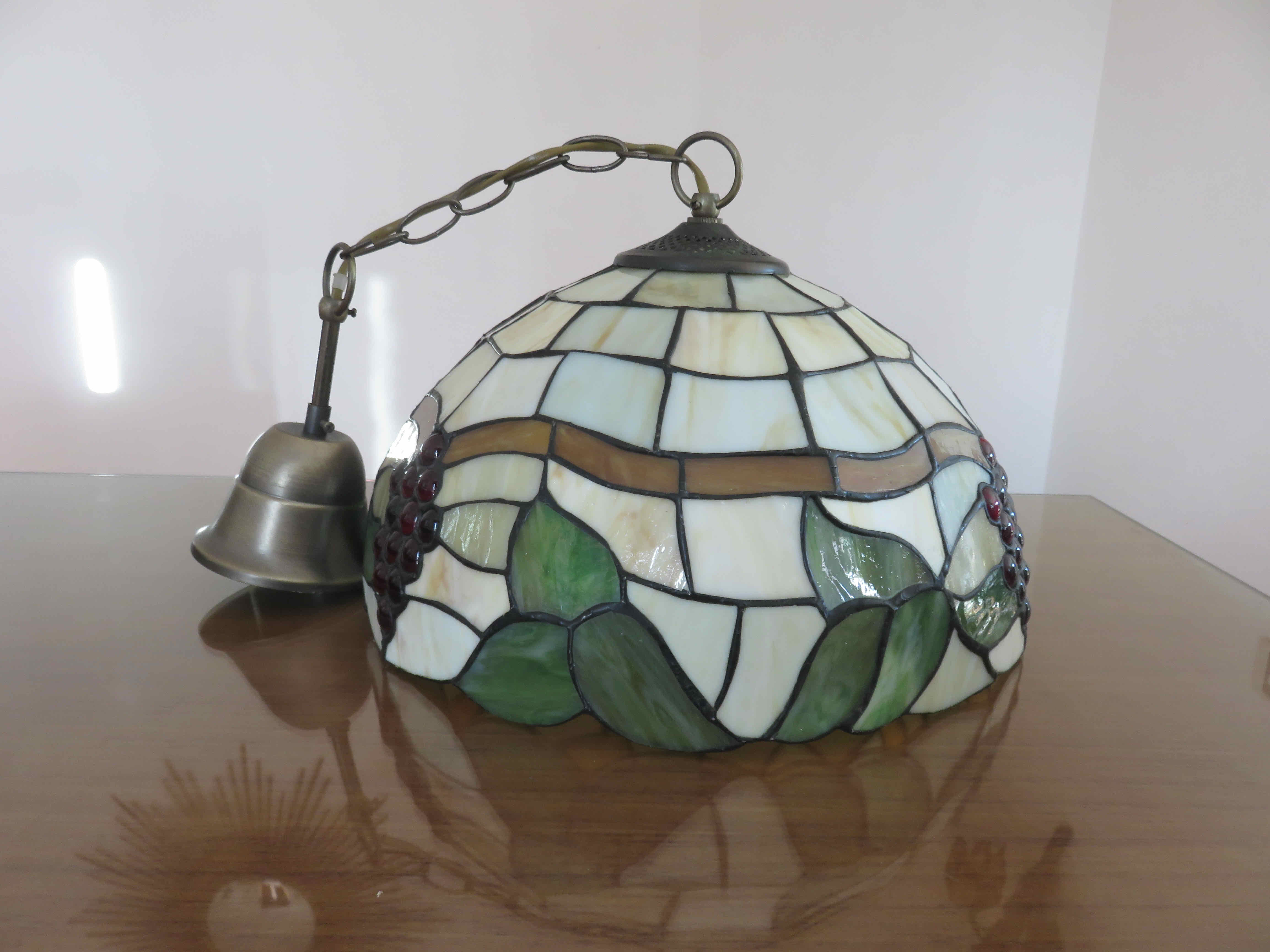 Art deco pendant lamp in glass paste 70s