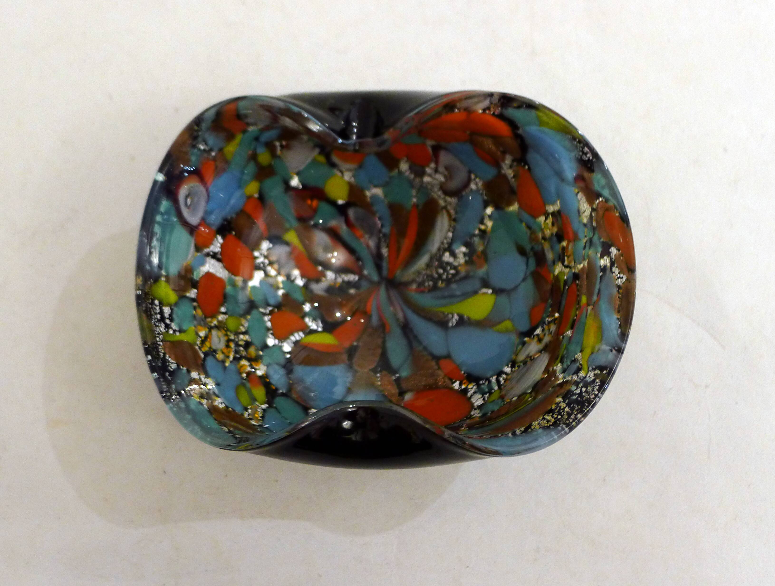 Cendrier Confettis en verre de Murano soufflé