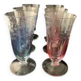 6 Arques crystal flutes stamped CDA