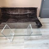 Vintage David LANGE glass & altuglas coffee table circa 1970