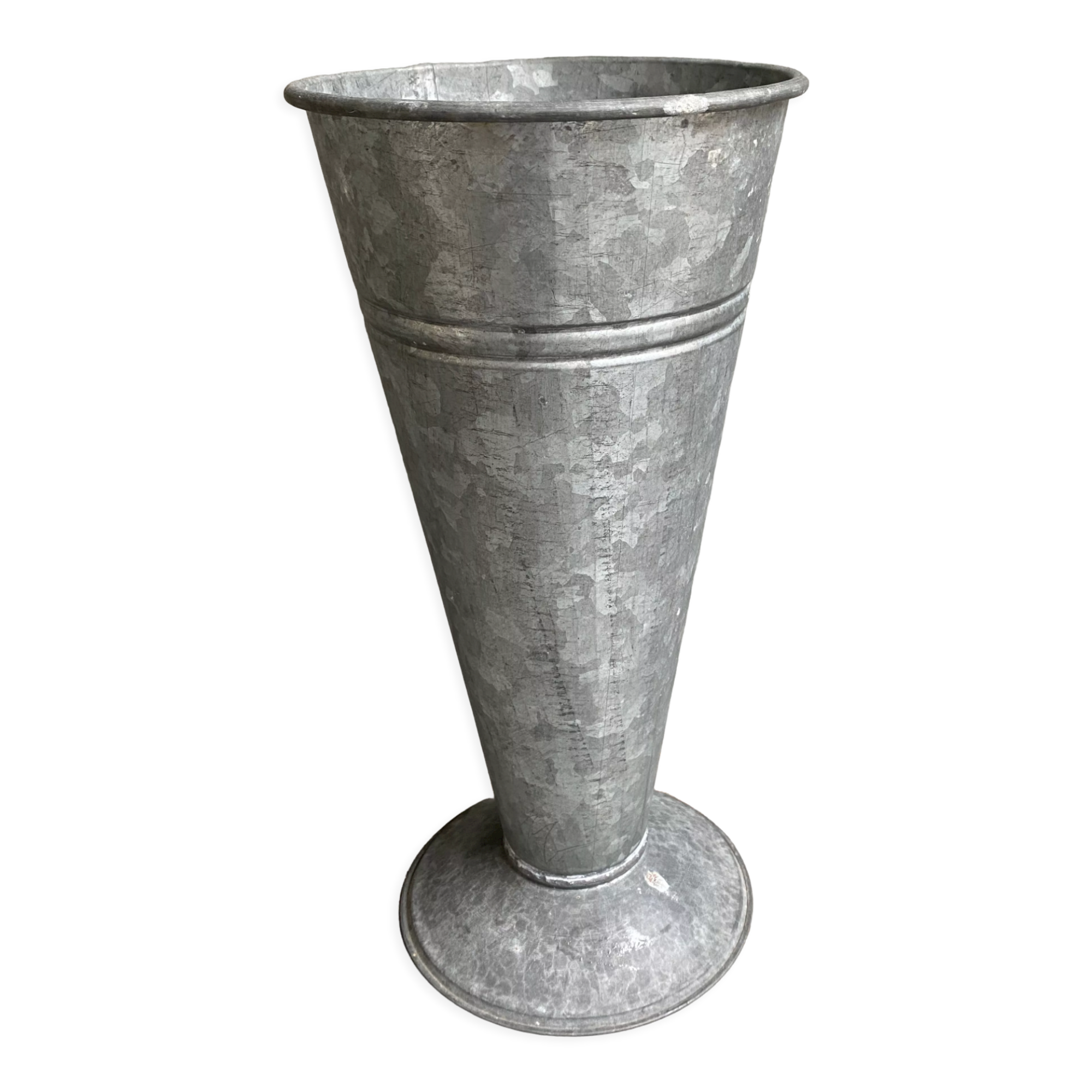 Old zinc florist's vase