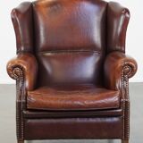 Vintage Sheepskin Wingback Chair