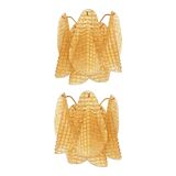 Contemporary Modern Gold "Granigli" "Rondini" Murano Glass Wall Sconces Set.