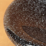 Dish ceramic vintage 1980 black chiné white