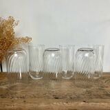 6 vintage twisted glasses