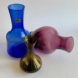 Midcentury Modern glass vases set of 3, Finland 1960s