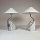Paire de lampes de table en marbre et acier Bergboms du milieu du siècle, années 1970, Suède