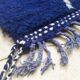 Tapis berbère beni ouarain bleu majorelle à losanges écrus 290x202m
