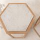 Set of 3 nesting tables in travertine and wood – Roche Bobois, 1970s