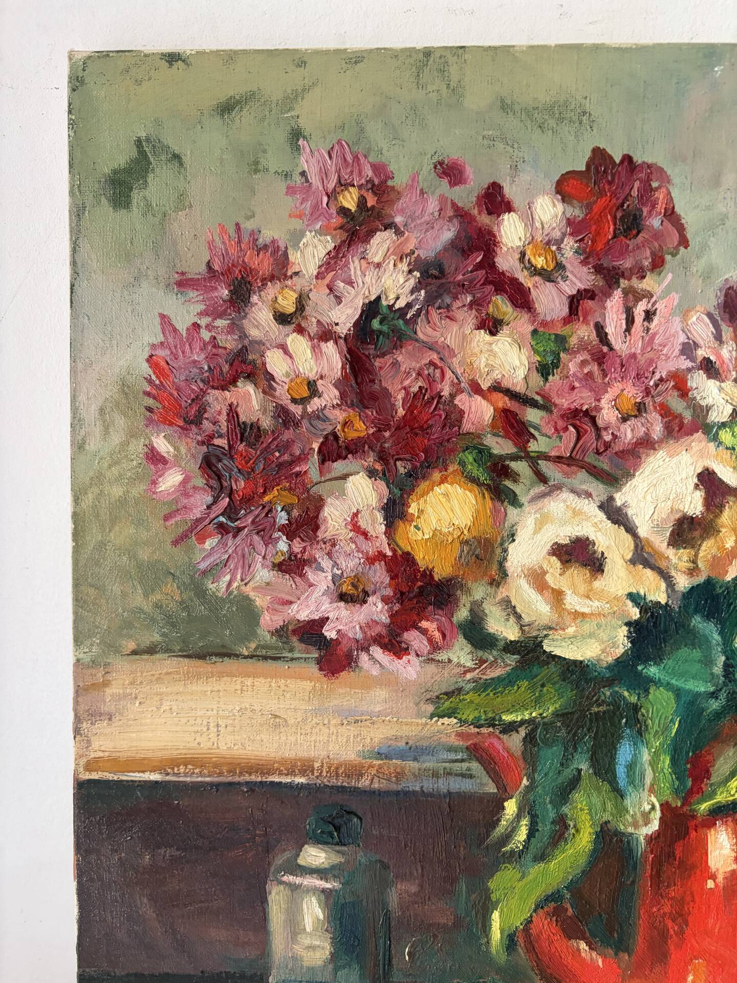 Afternoon bouquet, still life, oil on canvas signed