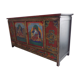 Hand-painted Nepalese Buddha sideboard with storage in the 70s