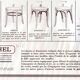 2 FISCHEL chairs, Art Deco 1938 bistro, wooden seat