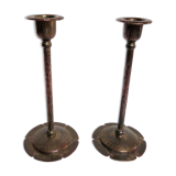 rare pair of arts and crafts USA candlesticks