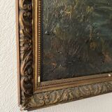 Oil and wood frame, ca 1900