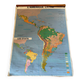 Vintage school map - Latin America - Éditions MDI