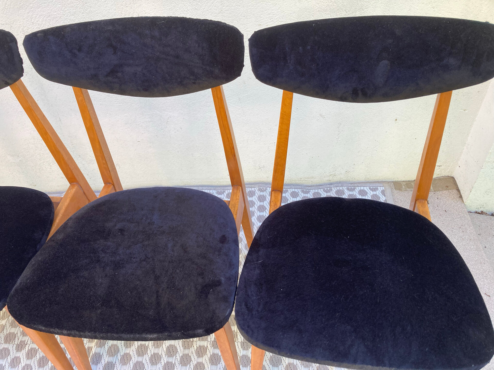 Set of 4 Baumann style chairs, unicorn model.