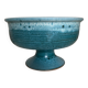 Turquoise ceramic table centre on a stand, Vallauris terracotta, mid-century.