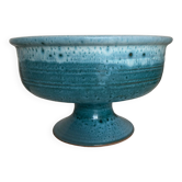 Turquoise ceramic table centre on a stand, Vallauris terracotta, mid-century.